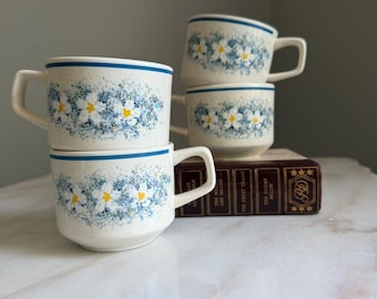Vintage Otagiri Japan Wildflower Mugs Set of 3 | Speckled