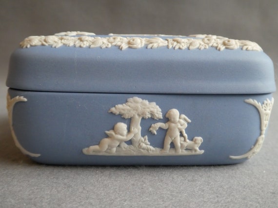 Wedgwood Jasperware Trinket Box | Vintage Pale Bl… - image 6