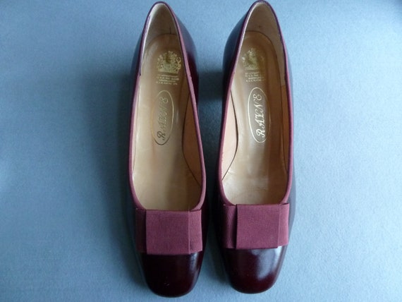 Vintage Burgundy Rayne Shoes Queen and Queen Mother Shoes British