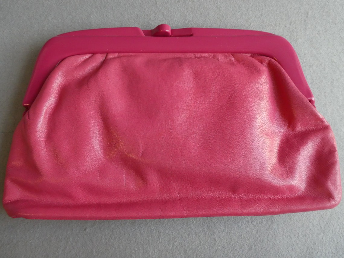 Early 1980s Pink Perspex Leather Clutch 80s Fashion 80s | Etsy