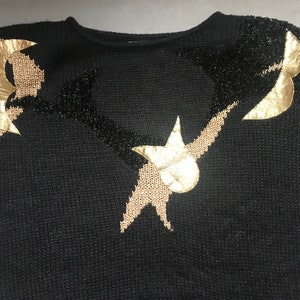 1980s Pink and Black Appliqué and Fur Sweater | 80s Glam | Gift for Her | 80s sweater