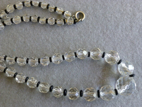 Vintage Crystal 1930s Beaded Necklace | 30s Jewel… - image 1