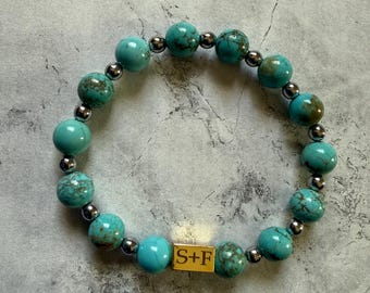 Pulsera de cuentas turquesas – Joyería apilable estilo playero
