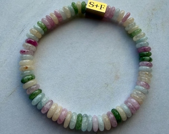 Morganite rondelle bead Bracelet