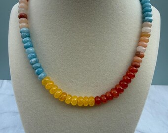 Collar de cuentas multicolor, collar de verano