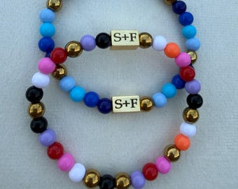 Pulsera Evie de cuentas, multicolor, con cuentas de 6 mm y hematita.