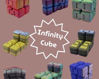 Cube infini imprimé en 3D | Jouet anti-stress anti-stress | gadget de bureau | Multicolore