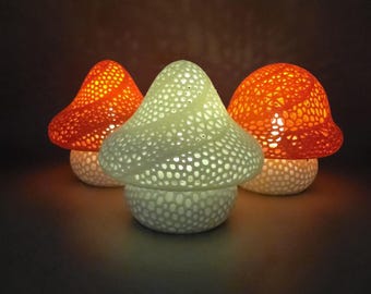Photophore champignon imprimé en 3D : décoration Fairycore Cottagecore