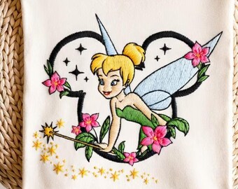 Tinker Bell Neverland Embroidery Design, Fairy Magical Sweater File (Fill Stitch)