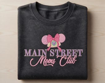 Main Street Moms Club Embroidery File Disney Mom Machine Embroidery Design Minnie Bow PES DST Download