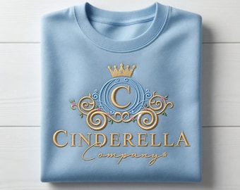 Cinderella Embroidery File Disney Princess Machine Embroidery Design Castle Logo PES DST Instant Download