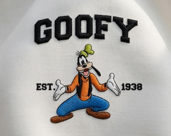 Goofy Embroidery Design EST 1938, Disney Goofy Embroidery File, Funny Goofy PES DST Machine Embroidery Digital Download