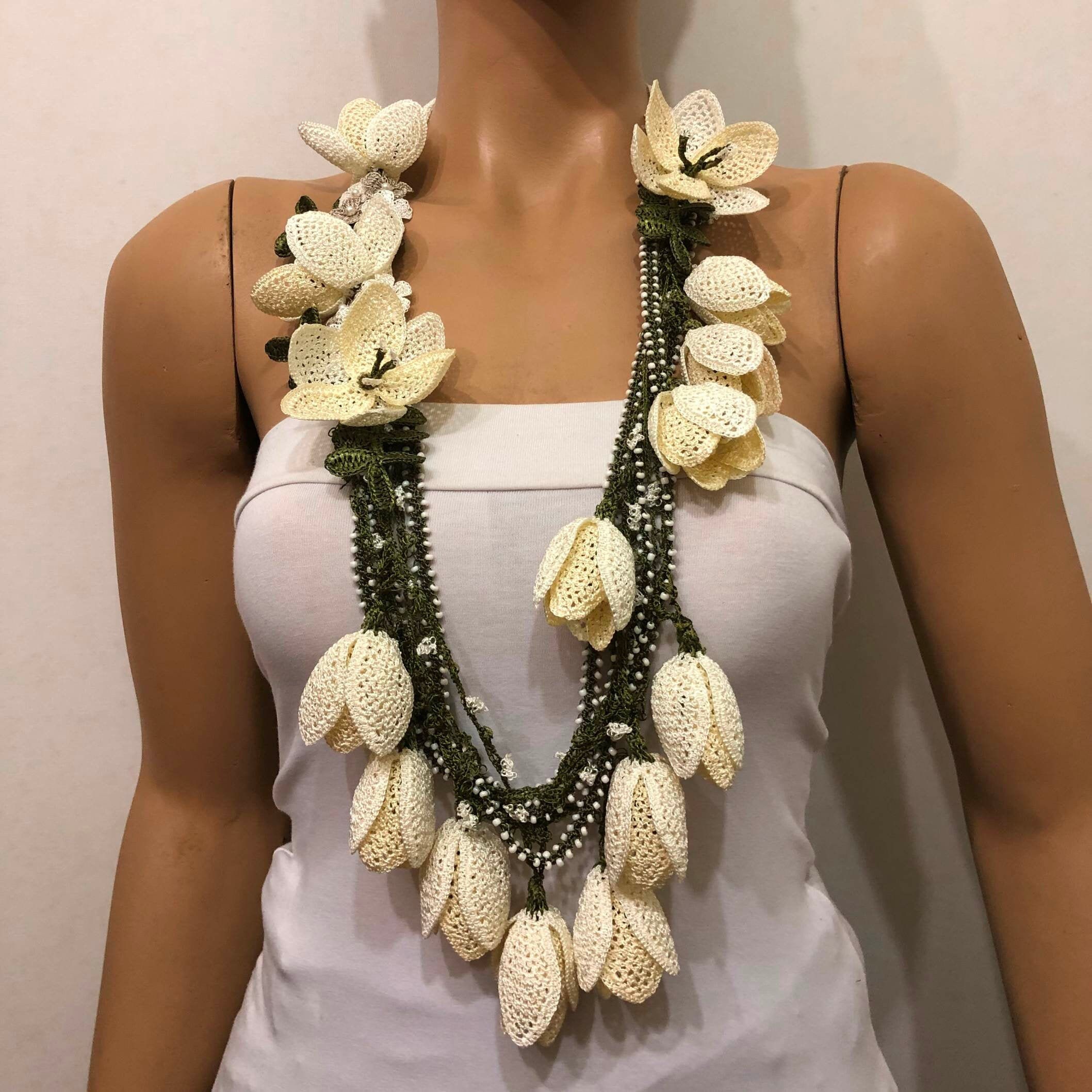 Hawaiian Lei Necklace with 3D Flowers Etsy