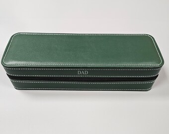 PU Leather Watch Box for 6 Watches, Travel Case, Free Personalisation