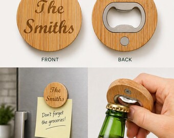 Magnetic bottle opener, fully personalised