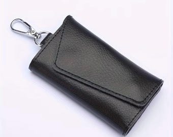 Leather key organiser with fob keyring, personalise for free