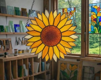 Mönster av solrosor i målat glas, nybörjarvänligt (PDF-nedladdning)