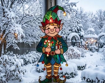 Stained Glass Elf Pattern, Beginner Friendly (PDF Download)