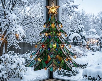 Stained Glass Christmas Tree Pattern, Beginner Friendly (PDF Download)