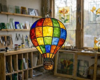 Mönster för solfångare av varmluftsballong i målat glas, nybörjarvänligt (PDF-nedladdning)