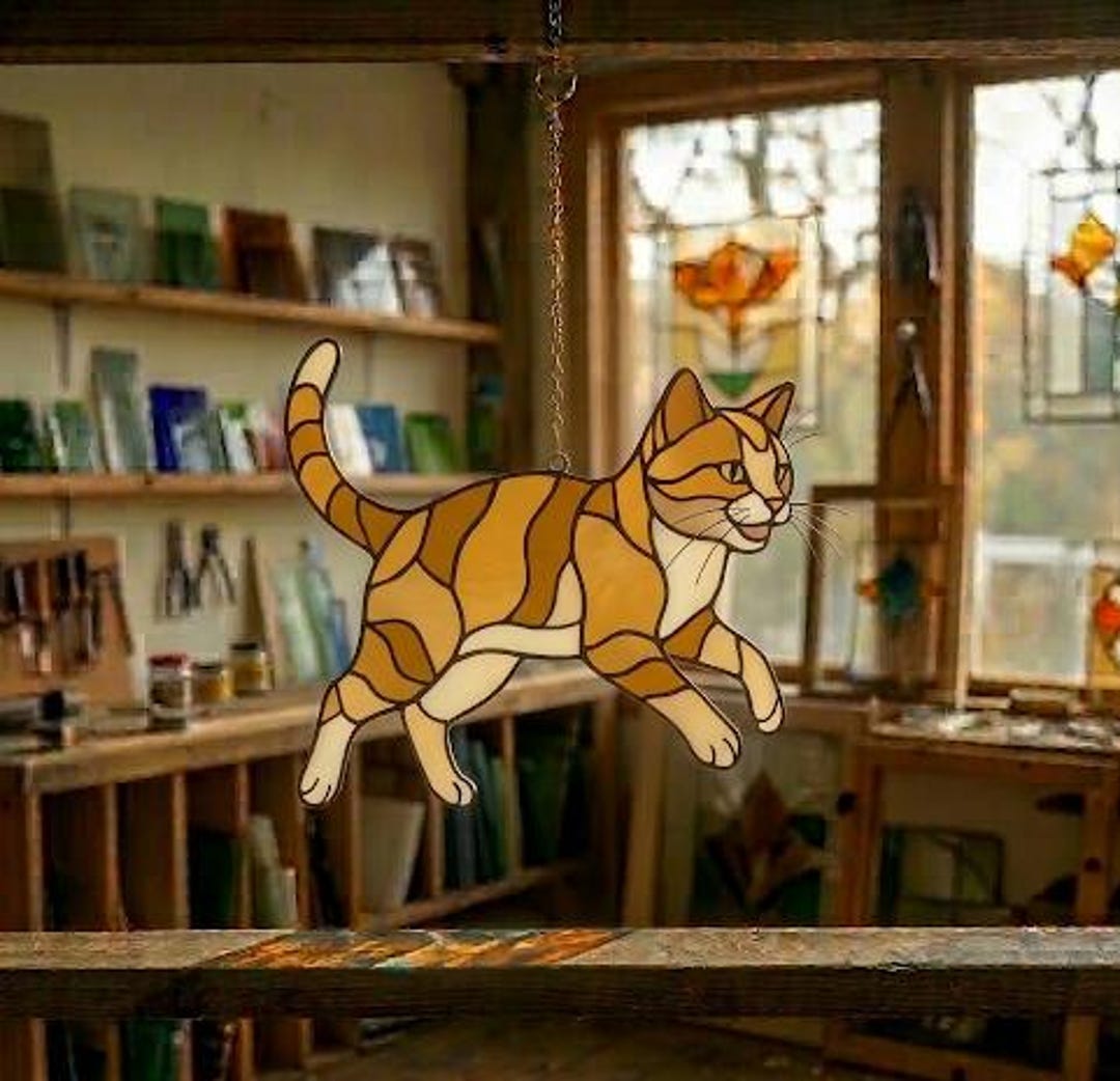 Stained Glass Cat Suncatcher Pattern, Beginner Friendly (PDF Download ...