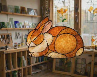 Mönster för kanin i målat glas, nybörjarvänligt (PDF-nedladdning)