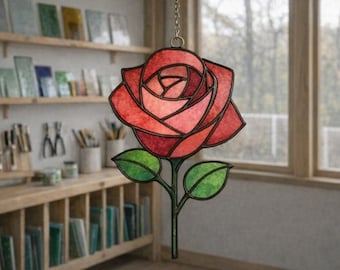 Mönster av rosblommor i målat glas, nybörjarvänligt (PDF-nedladdning)