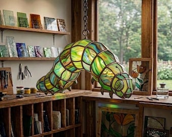 Stained Glass Caterpillar Pattern, Beginner Friendly (PDF Download)