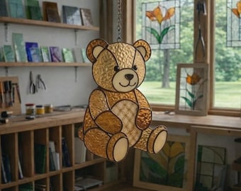 Mönster för nallebjörn i målat glas, nybörjarvänligt (PDF-nedladdning)