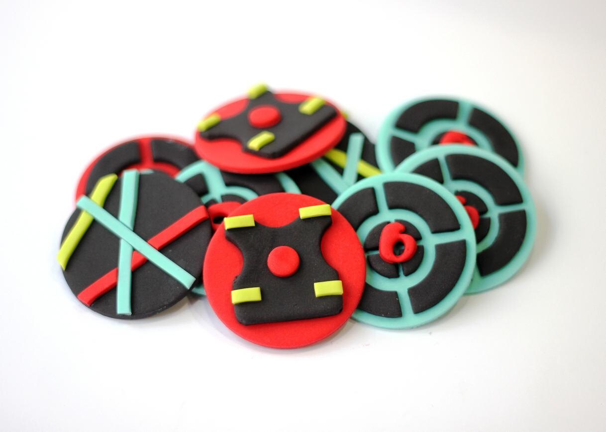 Fondant Laser Tag Cake Toppers Laser Tag Cupcake Toppers Etsy