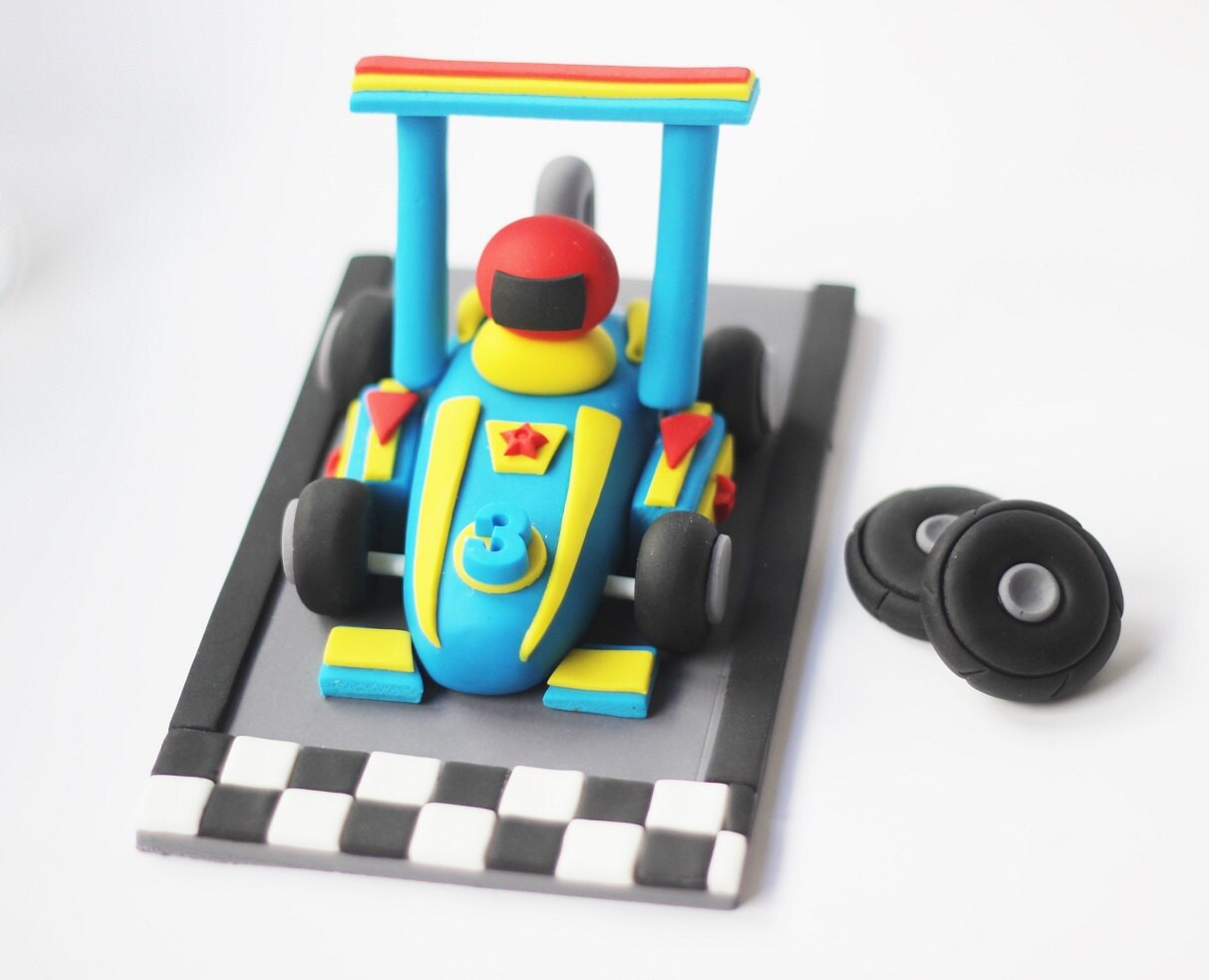 Fondant Race Car Cake Topper Set Transportation Cars Trucks Etsy