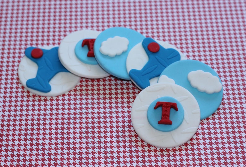 Airplane Plane Transportion Fondant Cupcake Toppers These Etsy