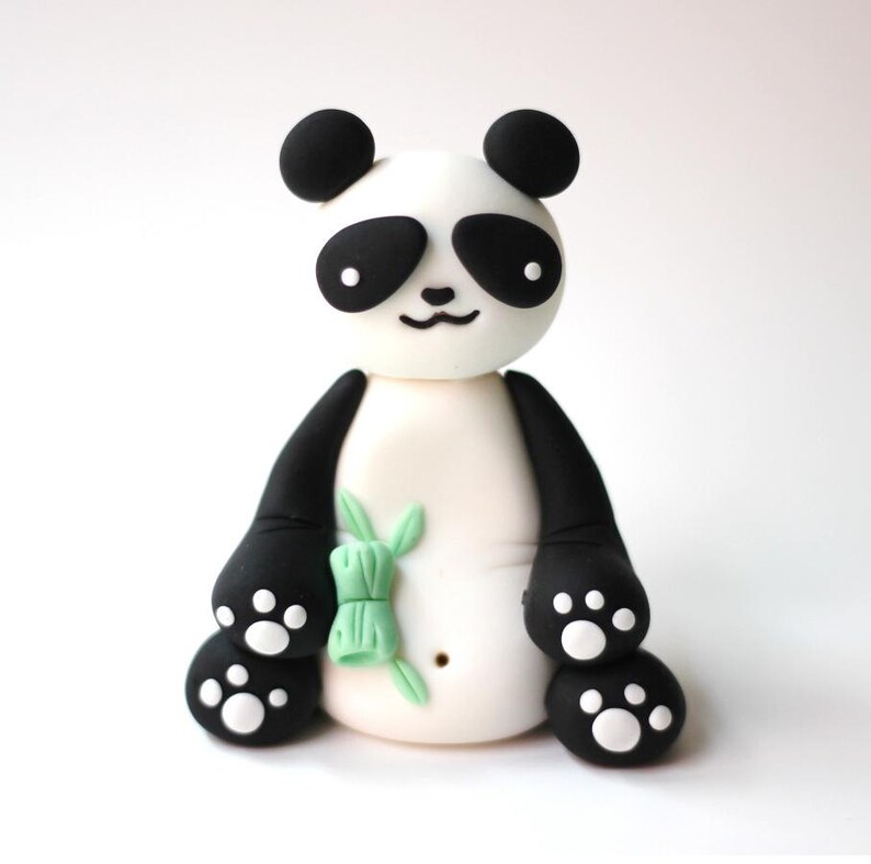 Fondant panda cake topper. Edible panda cake topper Panda | Etsy