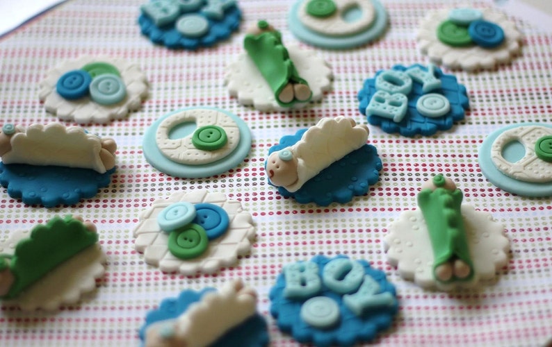 Whimsical Boy Baby Shower Fondant Toppers Perfect for Etsy