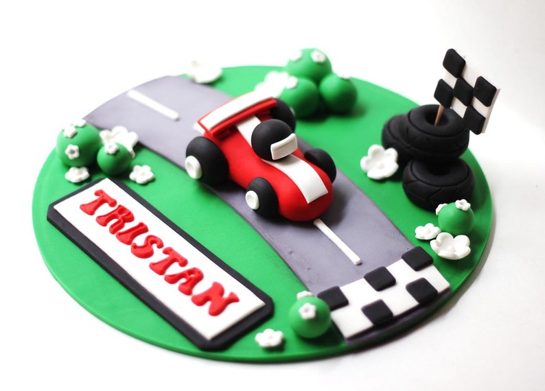 Fondant Race Car Cake Topper Set Transportation Cars Trucks Etsy