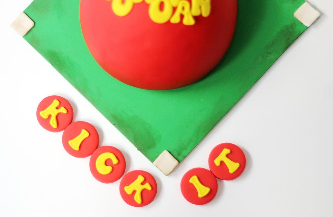 Fondant kickball cake topper kickball cake kickball Etsy