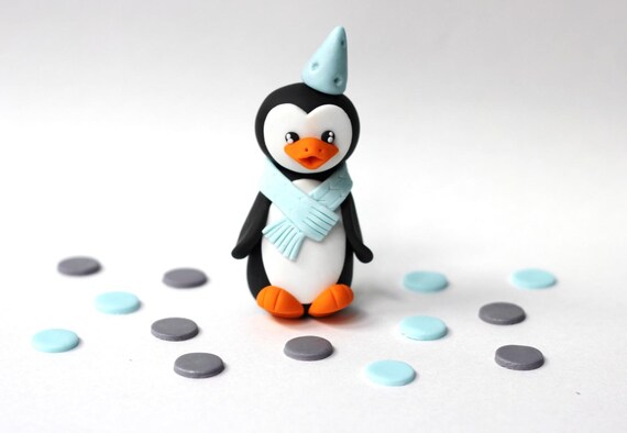 Fondant Penguin Cake Topper Penguin Fondant Topper Edible Etsy