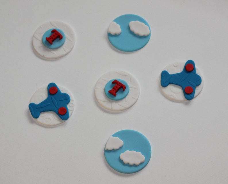 Airplane Plane Transportion Fondant Cupcake Toppers These Etsy