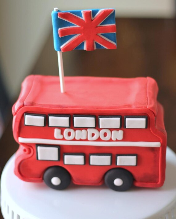 Topper De Gateau Fondant Au Bus Ce Haut De Forme Fondant Etsy