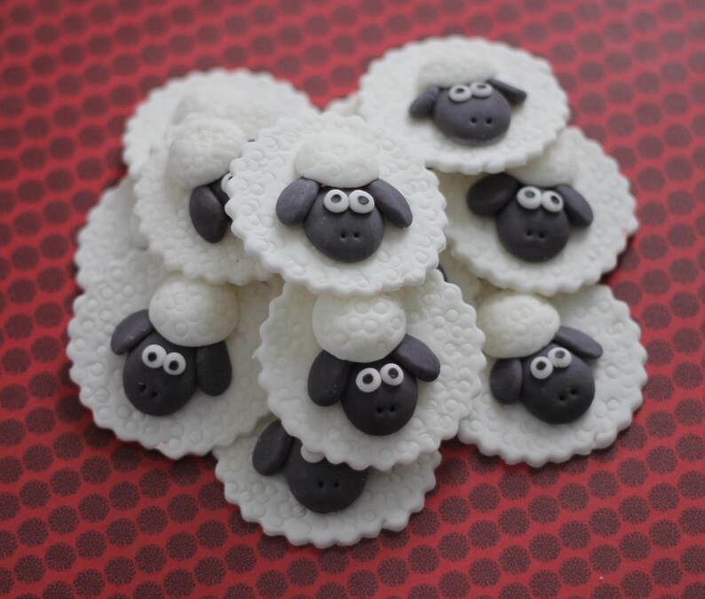 Over 50Piece Sheep Fondant Cake Topper Party Set This Set Etsy