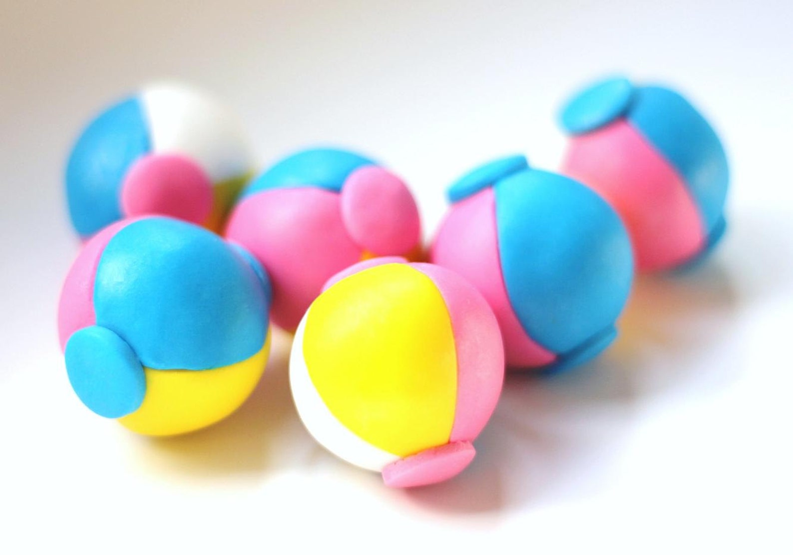 Fondant beach ball Fondant beach ball topper pool cake Etsy