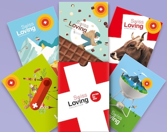 Cartoline Svizzera Set 5 – Souvenir Zurigo, Idee Regalo, Cartoline da Collezione