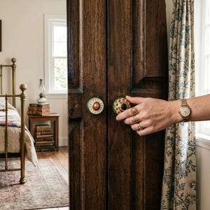 Tiradores de cerámica para armarios, tiradores vintage para cajones, manijas decorativas para armarios, herrajes creativos para muebles.