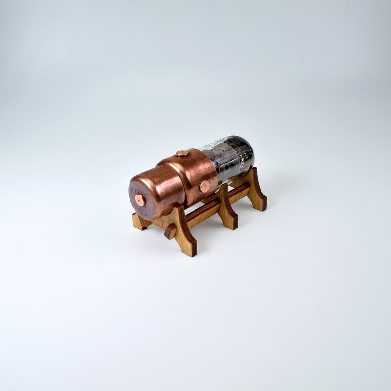 Pentode 16/32/64/128/256/512GB Radio tube USB 3.1 Flash drive with wood stand. Handmade Steampunk Retro style. Craft ART. image 6