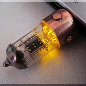 Handmade 16/32/64/128/256/512GB ORANGE Pentode Vacuum Tube USB 3.1 Flash drive . Steampunk/Fallout style