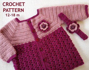 Häkelanleitung für Kleinkinder, Strickjacke, Kleid und Stirnband, PDF-Datei #168