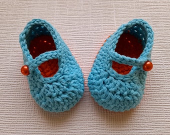 Botinhas de crochê para bebê, presente de chá de bebê, sapatinhos de bebê, botinhas de bailarina de algodão, sapatinhos de crochê de algodão para bebê