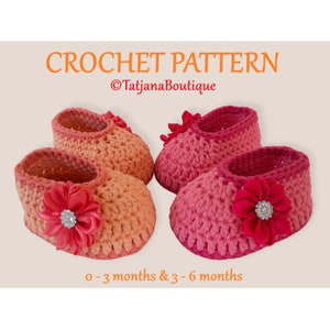 Crochet Pattern Baby Ballerina Booties, PDF #129