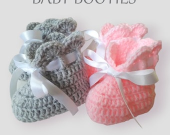 Crochet Pattern Baby Booties, Crochet Baby Booties Pattern, Crochet Shoes Baby Pattern, Baby Booties Crochet Pattern Satin Ribbon PDF #28