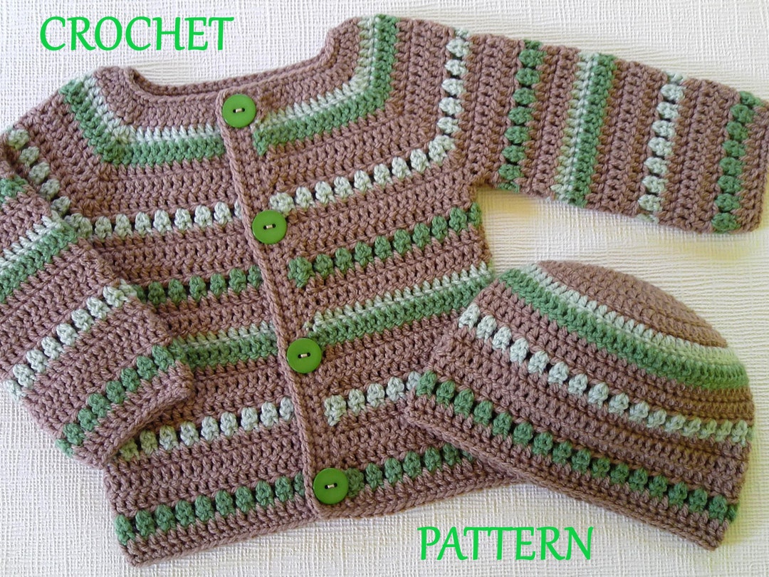 Crochet Pattern Baby Cardigan Hat Baby Cardigan Crochet - Etsy